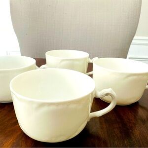 Haviland Ranson antique White bone china tea Cups - Set of 4